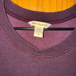 Athleta Deep Purple Textured Knit Top